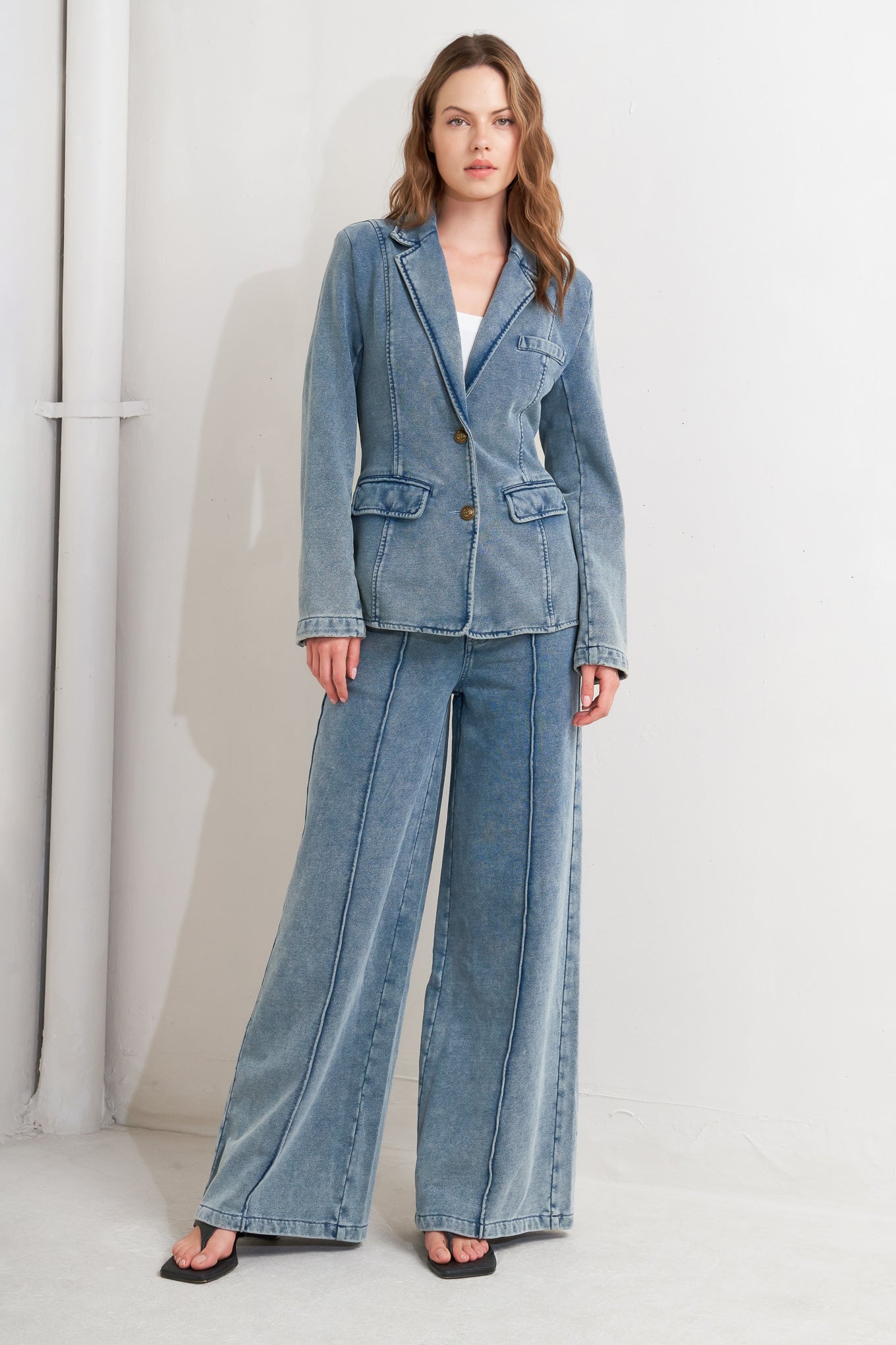 TAILORED FRAME FRENCH TERRY BLAZER Flying Tomato